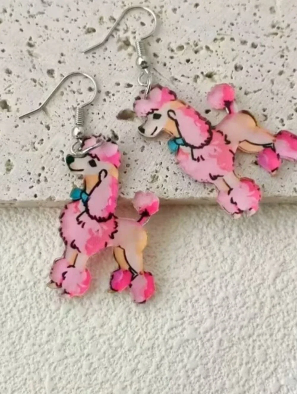 Pink Poodle Dog Earrings – Cute Pet-Themed Accessories